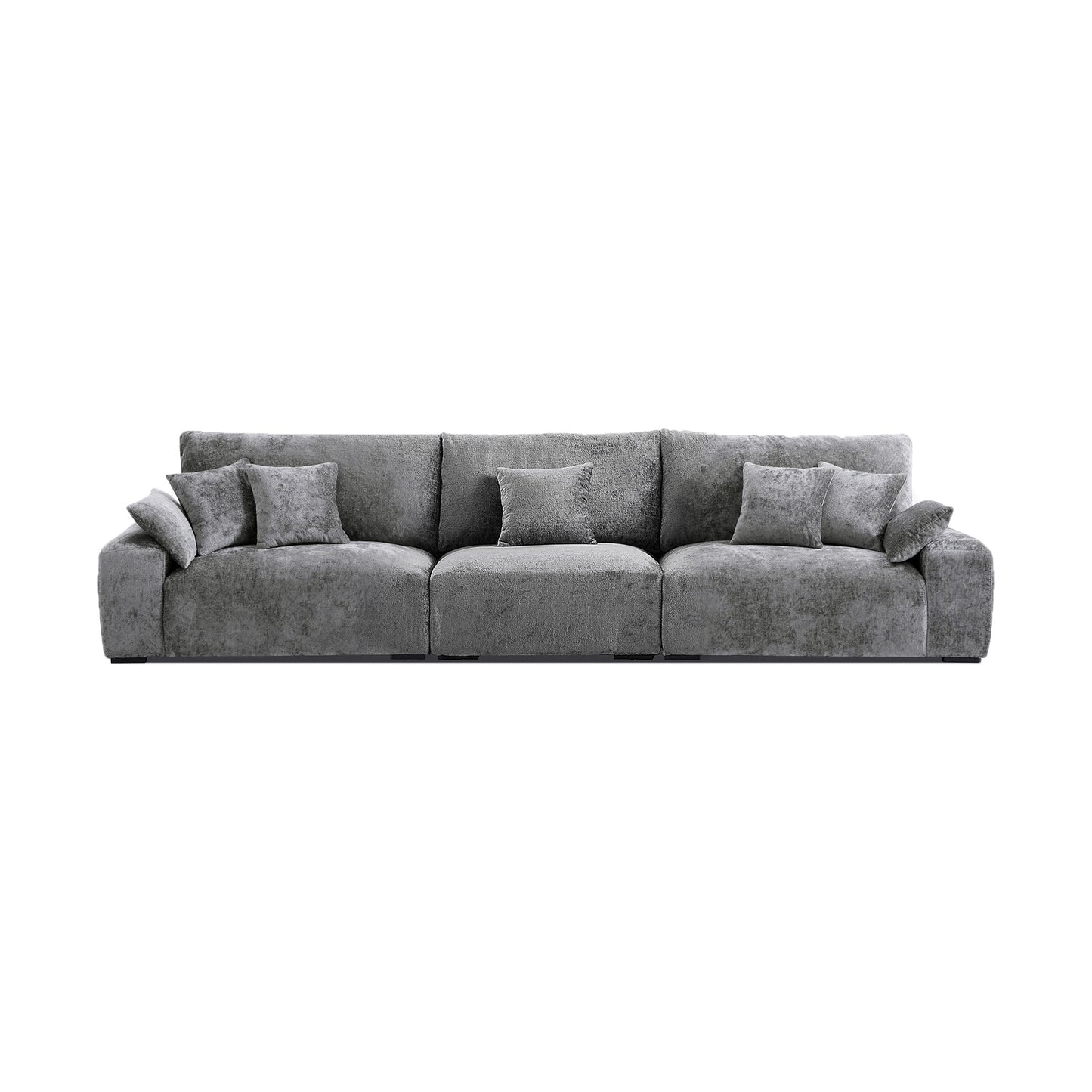 Modern Grey Chenille Fabric Modular Living Room Sofa