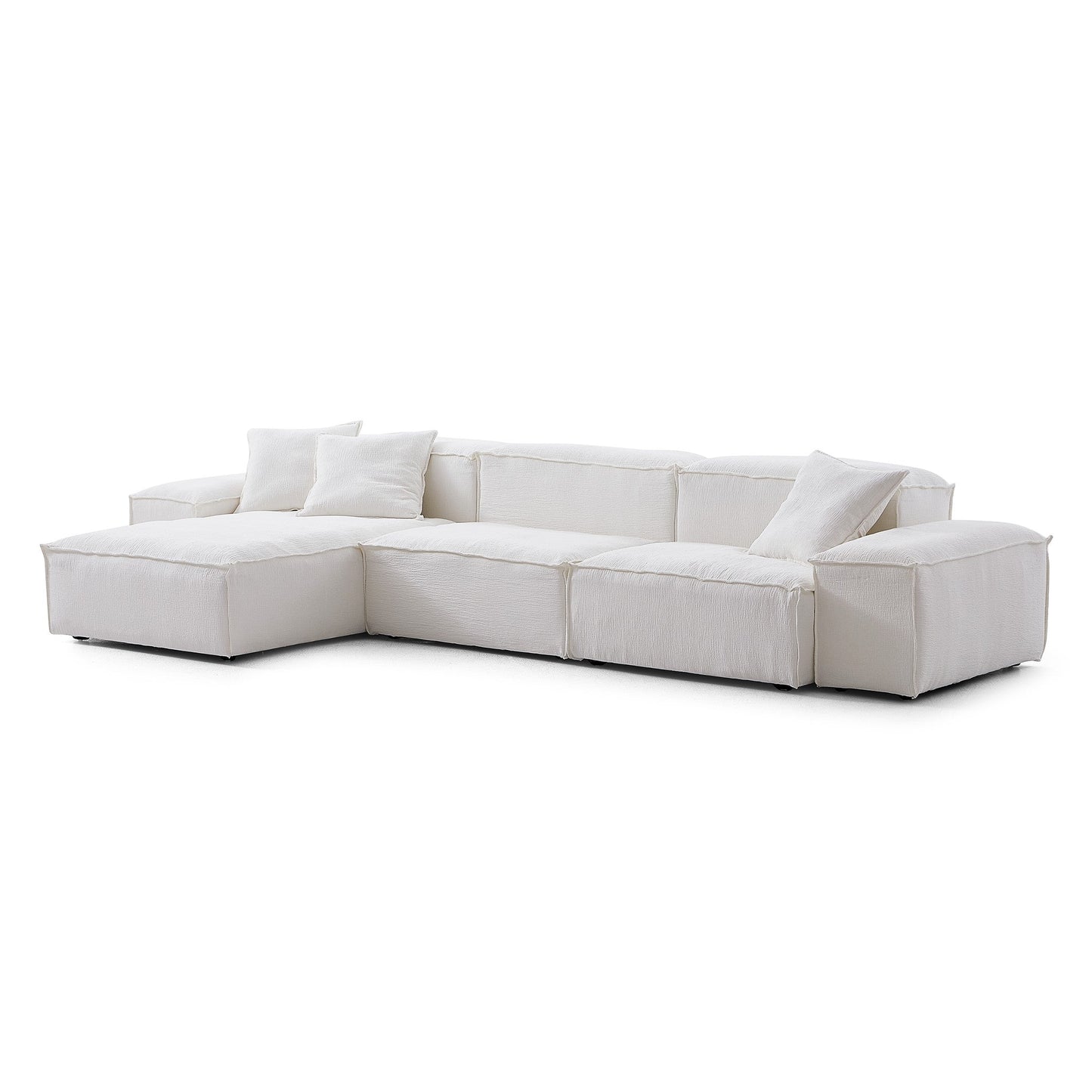 Modular L shape soft feather double side sectional sofa