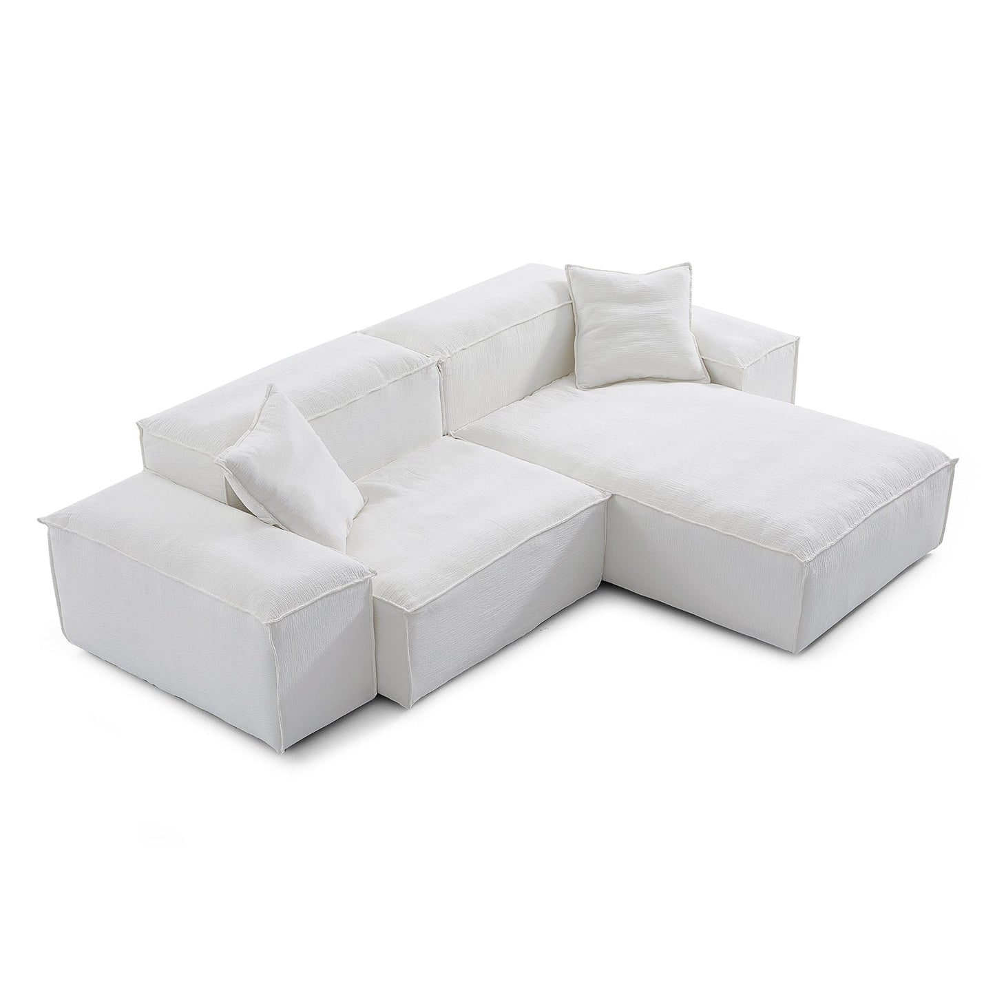 Cozy Natural Linen Fabric Removable Cover Sectional Sofa