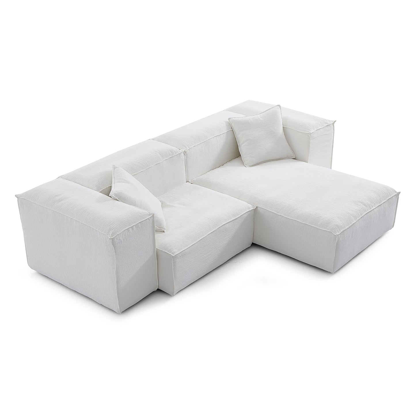 Cozy Natural Linen Fabric Removable Cover Sectional Sofa