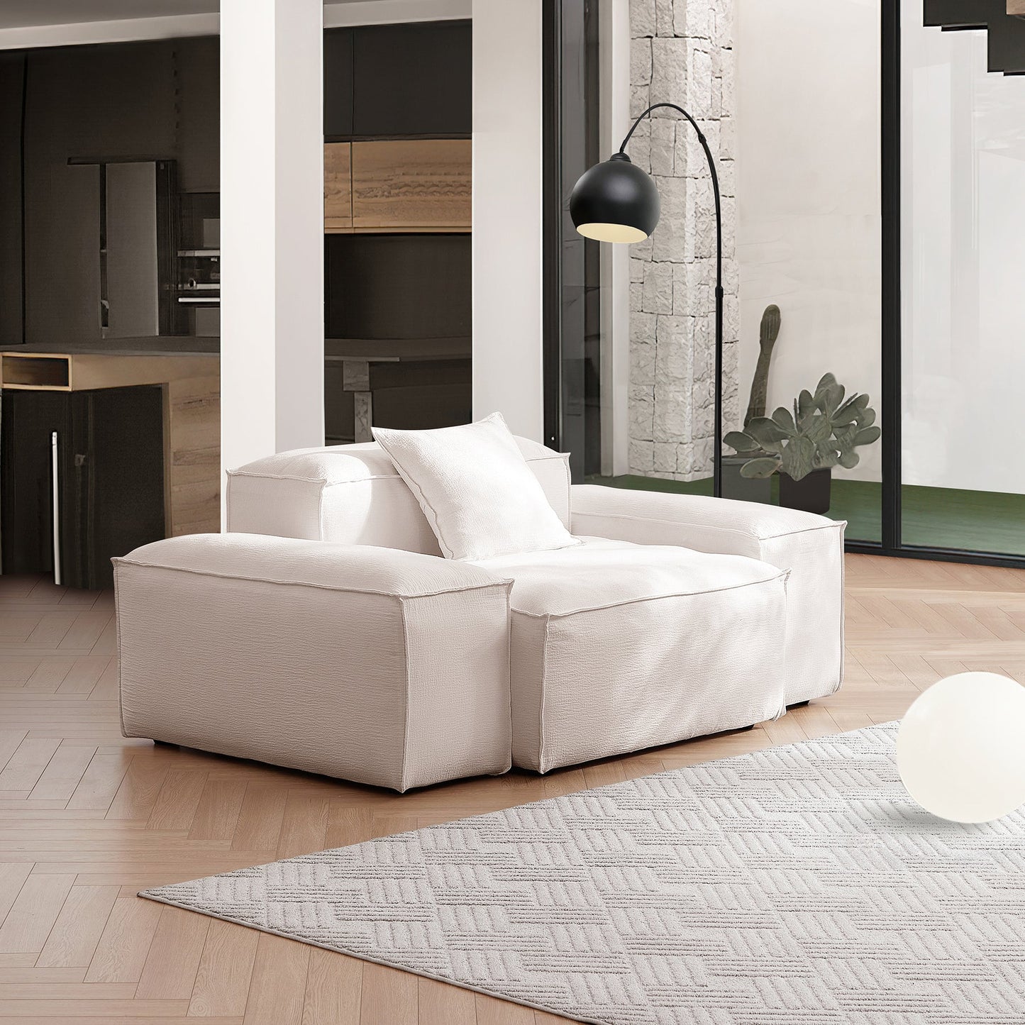 Wooden frame soft feather armchair