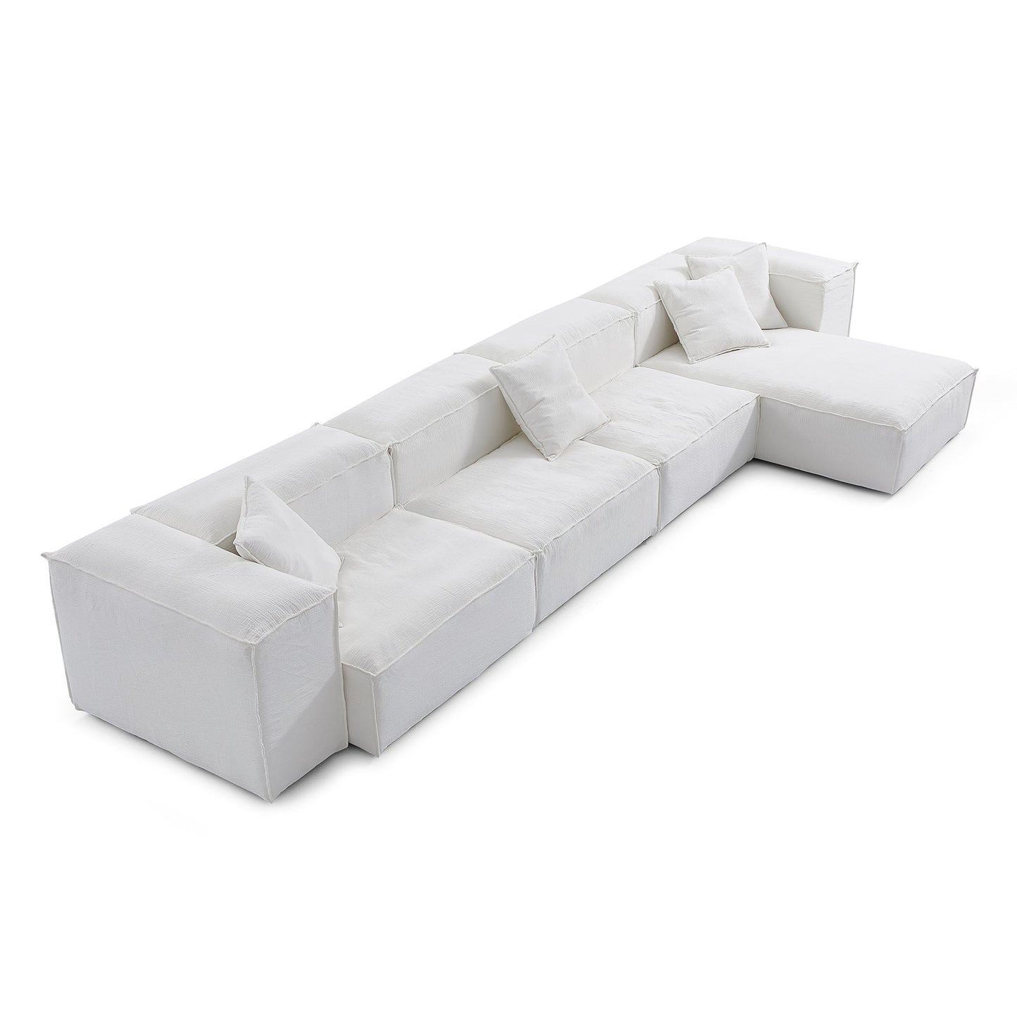 Cozy Natural Linen Fabric Removable Cover Sectional Sofa
