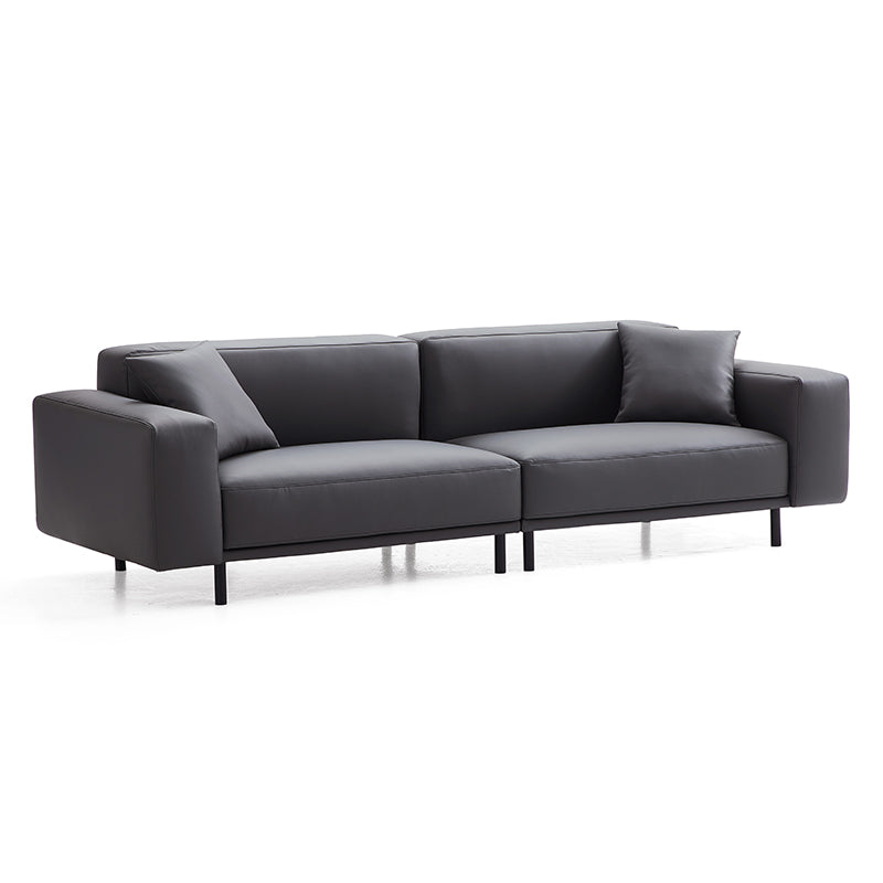 Dark Gray Genuine Leather Modular 4 seater Sofa