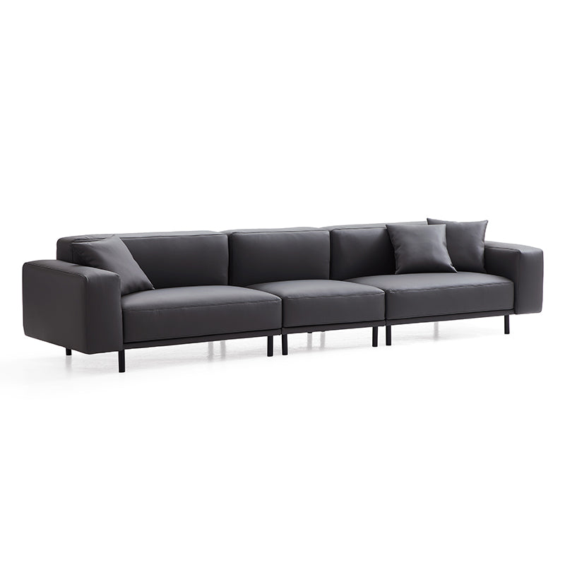 Dark Gray Genuine Leather Modular 4 seater Sofa