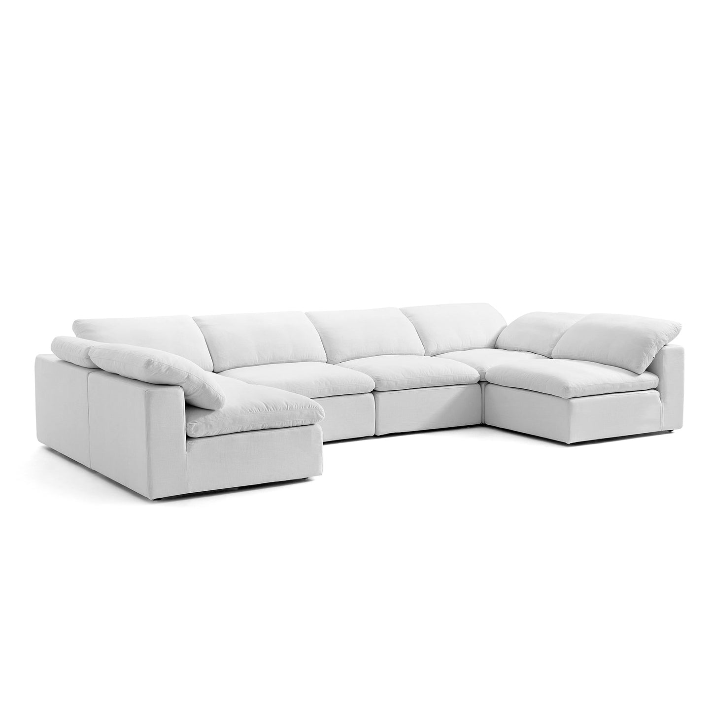 Cozy U-Shape Feather Removable Cover Fabric Modular Sectional Sofa