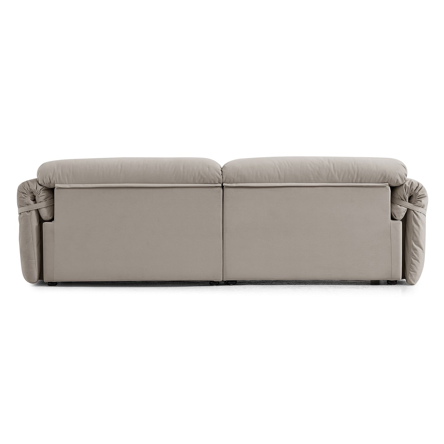 4 Seater Light Grey Matt Velvet Cozy Bedroom Sofa