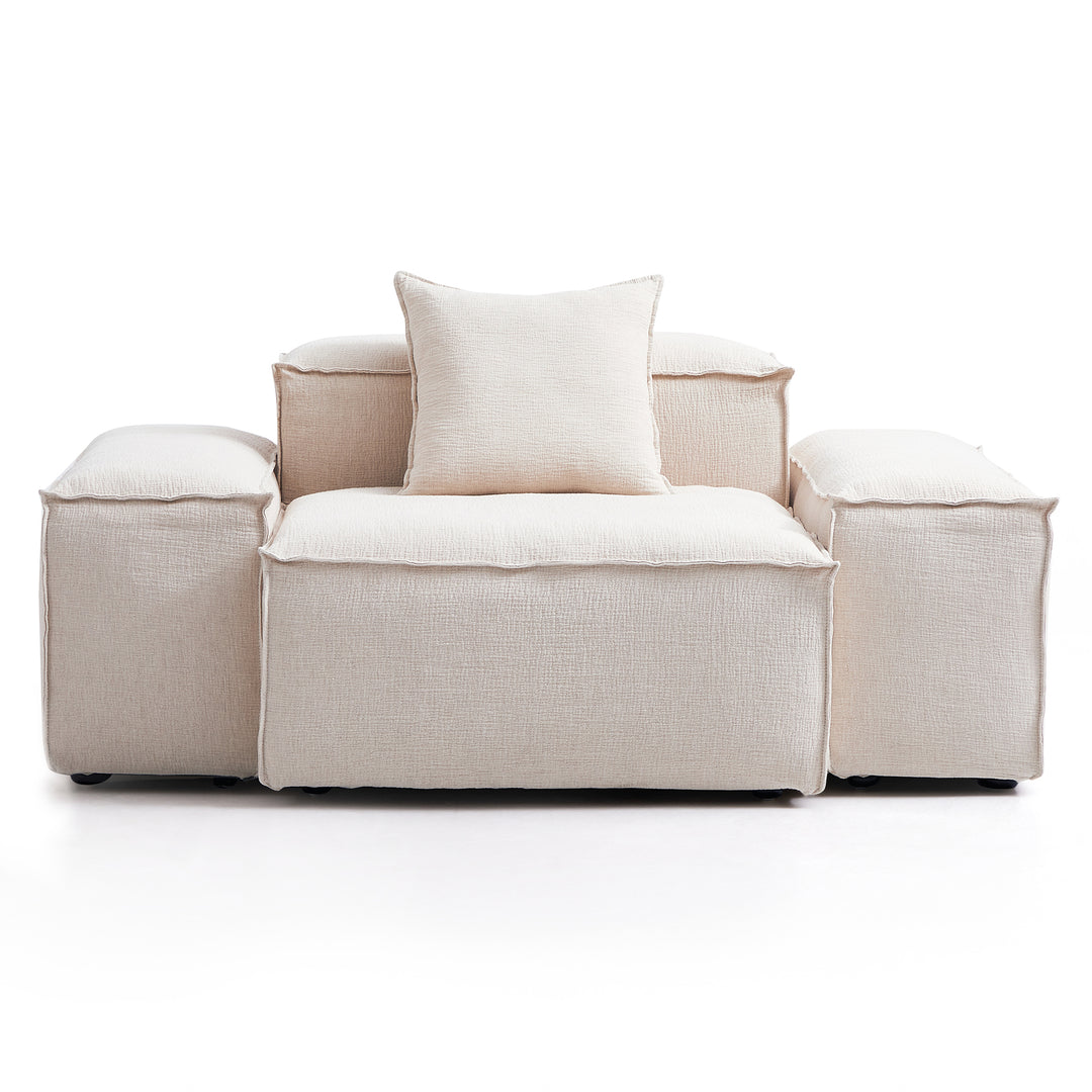 Wooden frame soft feather armchair