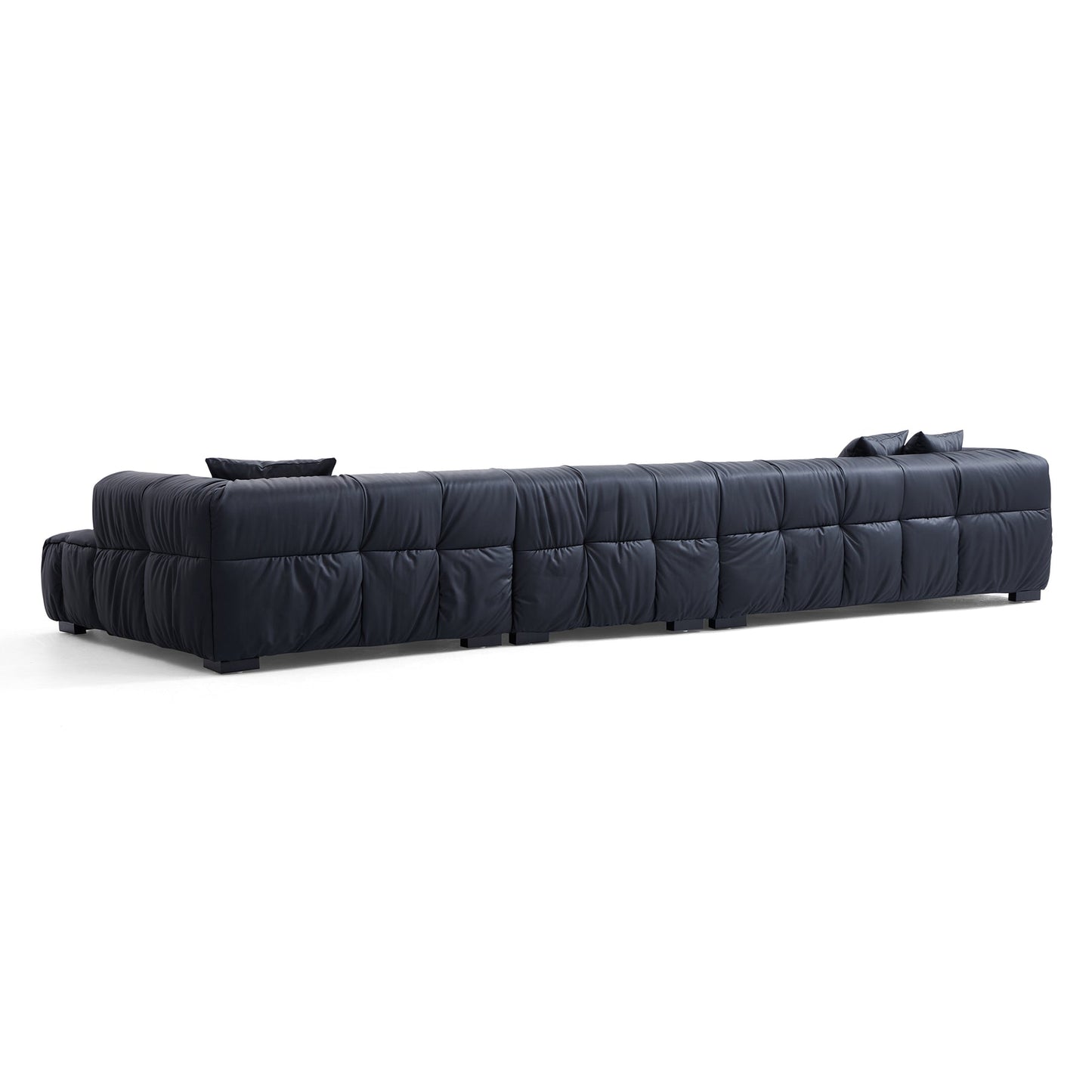 Modern L shape hi tech fabric living room sofa black