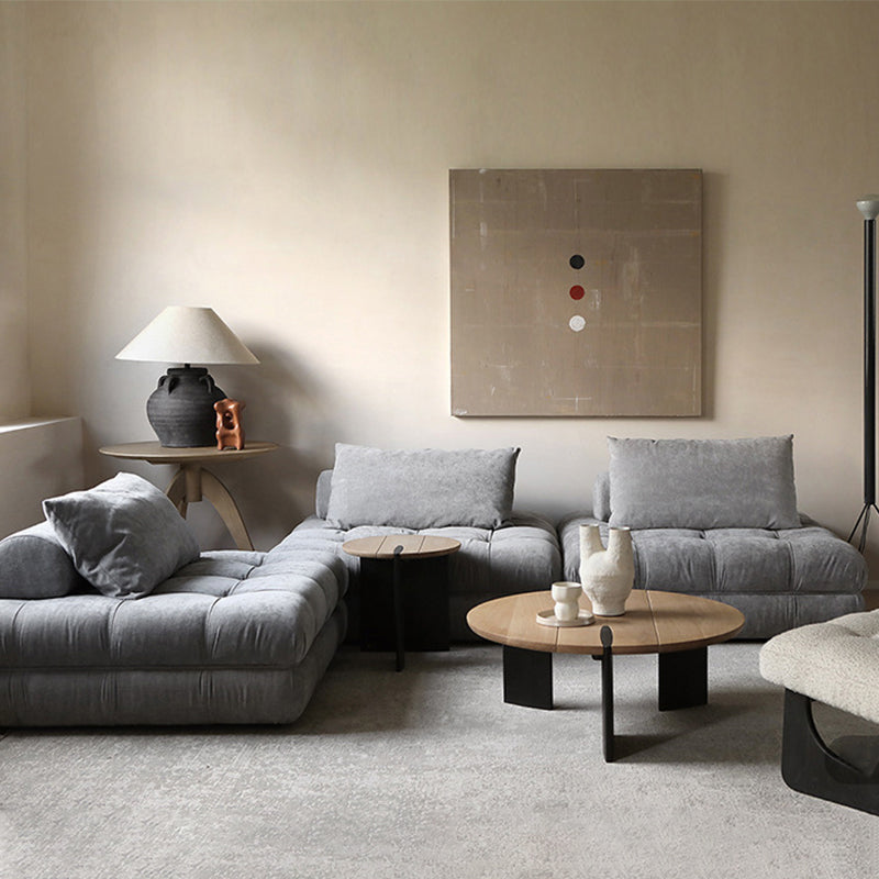 Grey chenille velvet couch cloud modular 3 seater sofa set