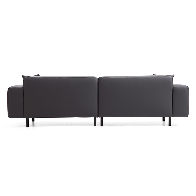 Dark Gray Genuine Leather Modular 4 seater Sofa