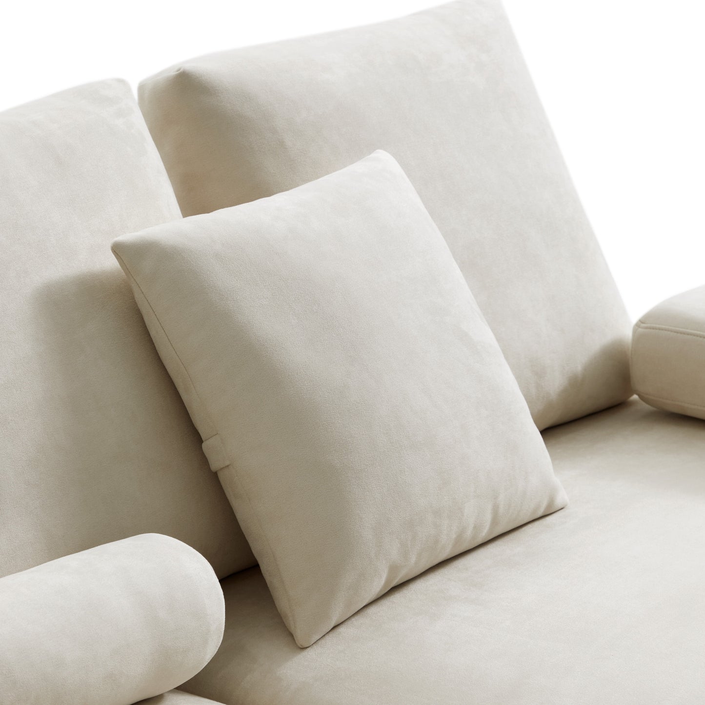 Apartment cloud beige matte fabric couch modular sofa