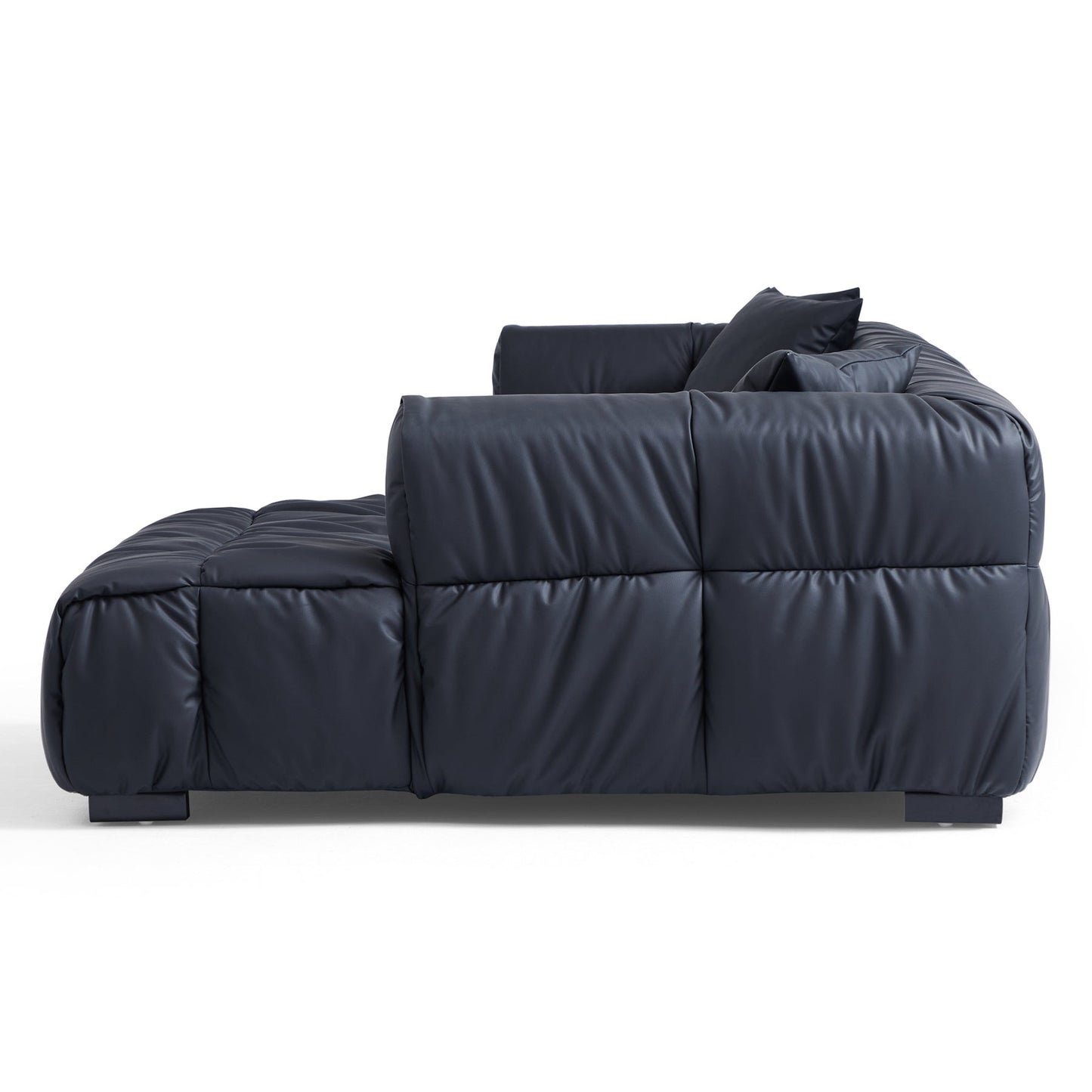 Modern L shape hi tech fabric living room sofa black