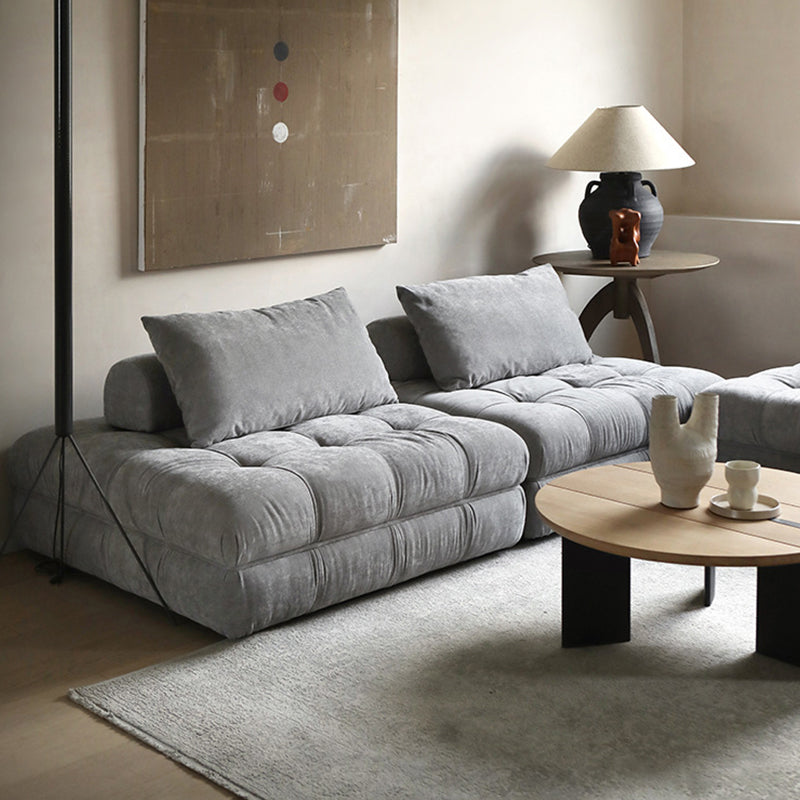 Grey chenille velvet couch cloud modular 3 seater sofa set