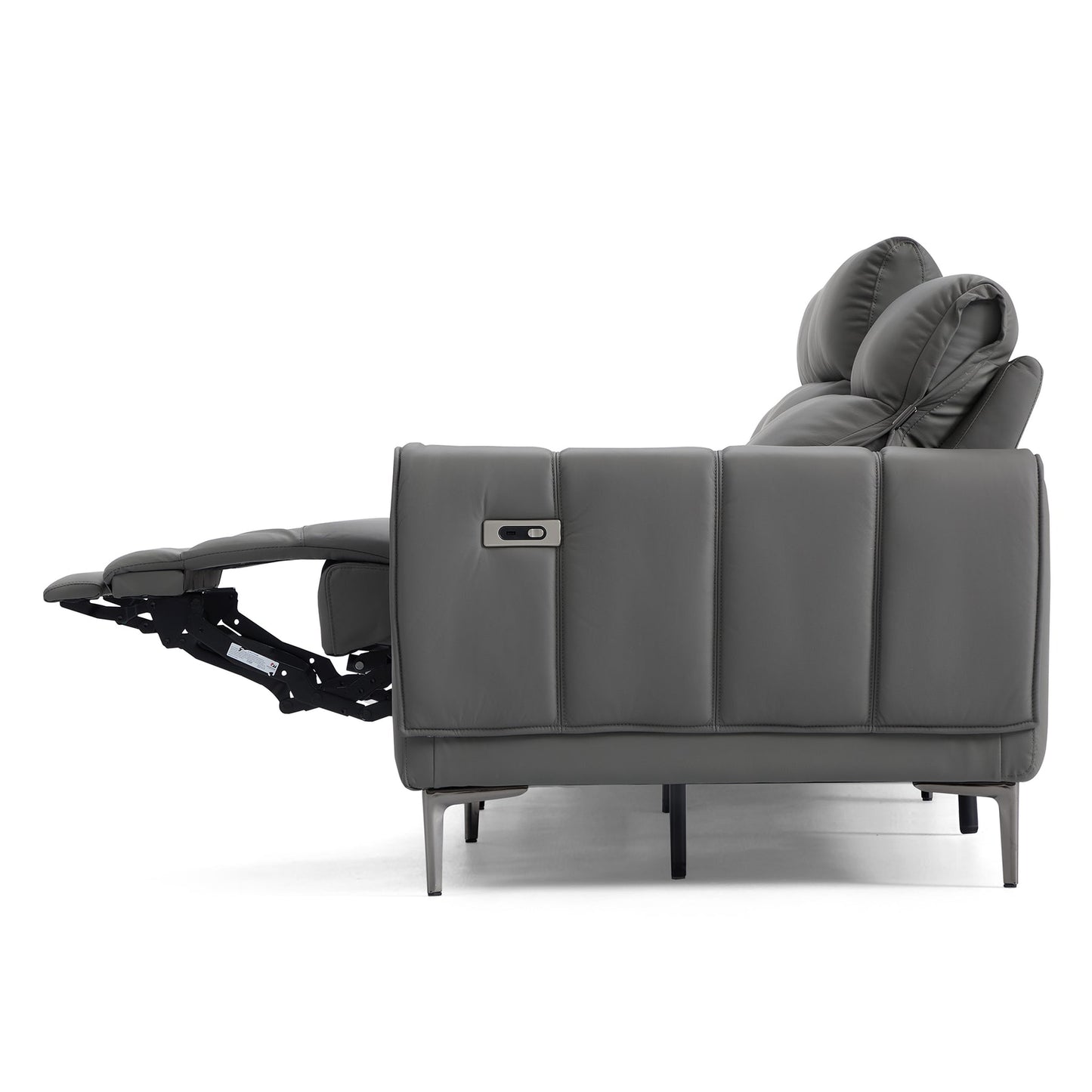 Top grain genuine leather electric recliner USB charging leather sofa