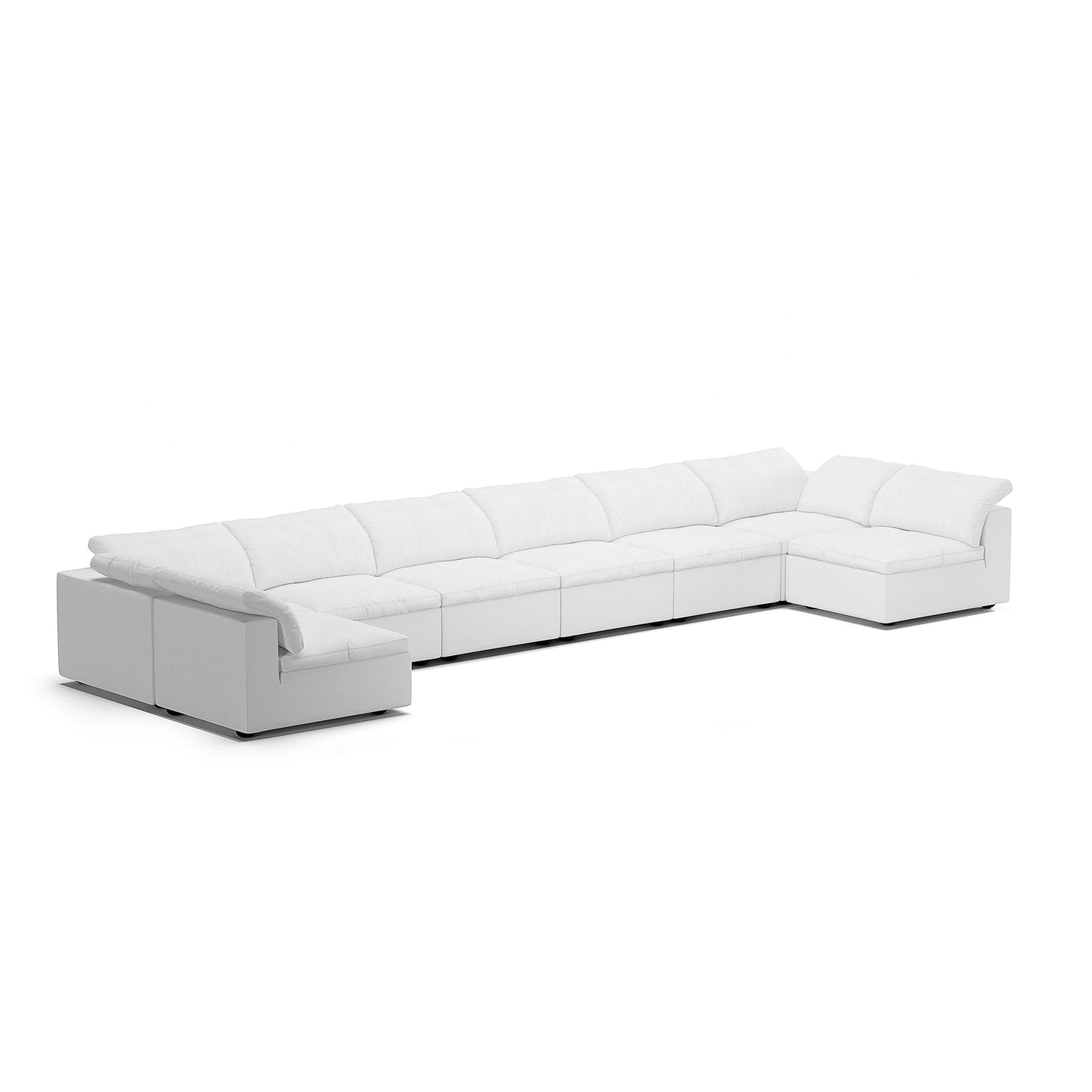 Cozy U-Shape Feather Removable Cover Fabric Modular Sectional Sofa