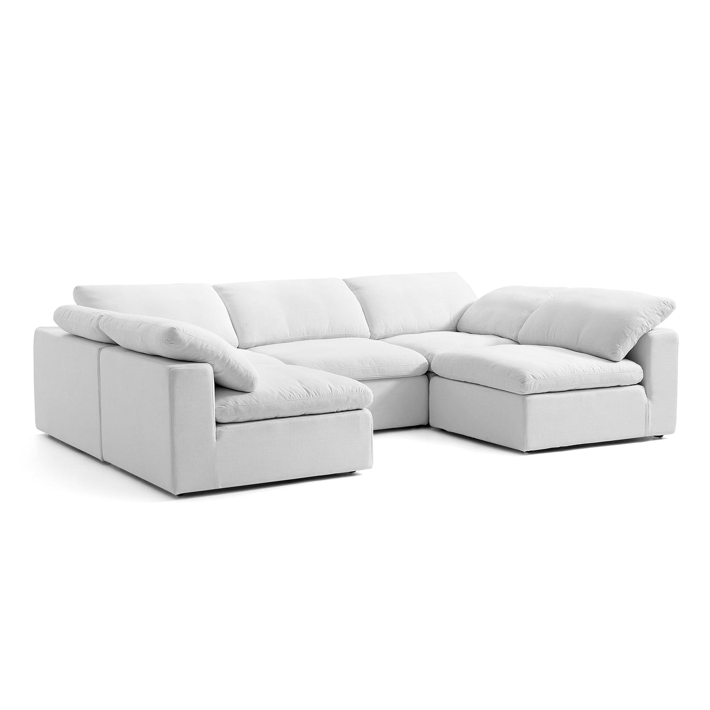 Cozy U-Shape Feather Removable Cover Fabric Modular Sectional Sofa