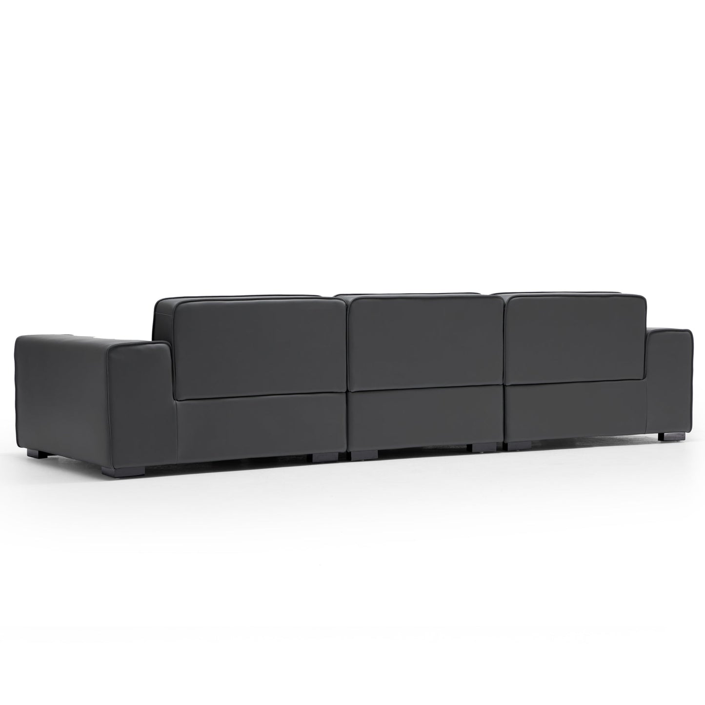 Living room bedroom genuine leather modular sofa dark grey