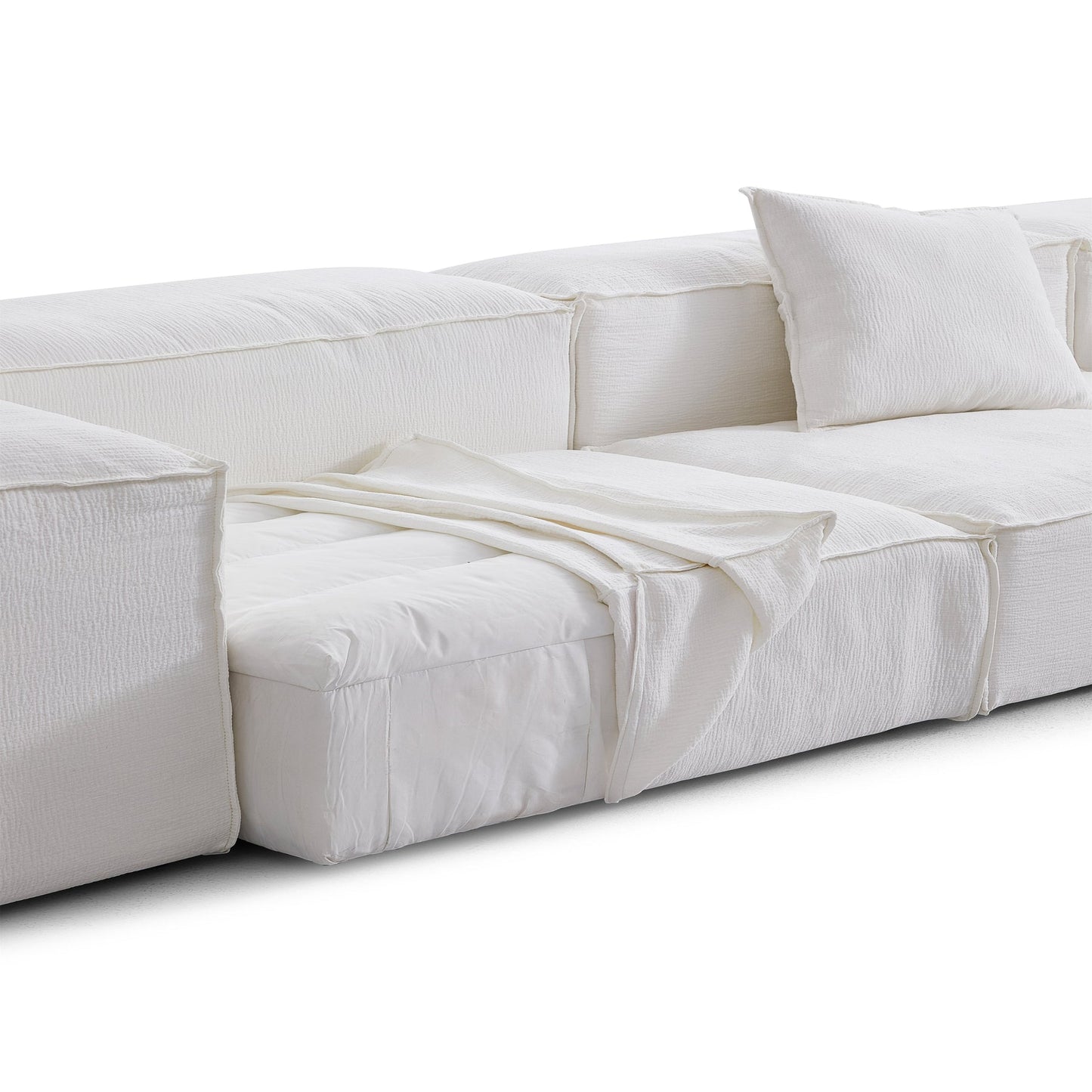 Natural Linen Removable Cover 5 Seater Living Room Sofas