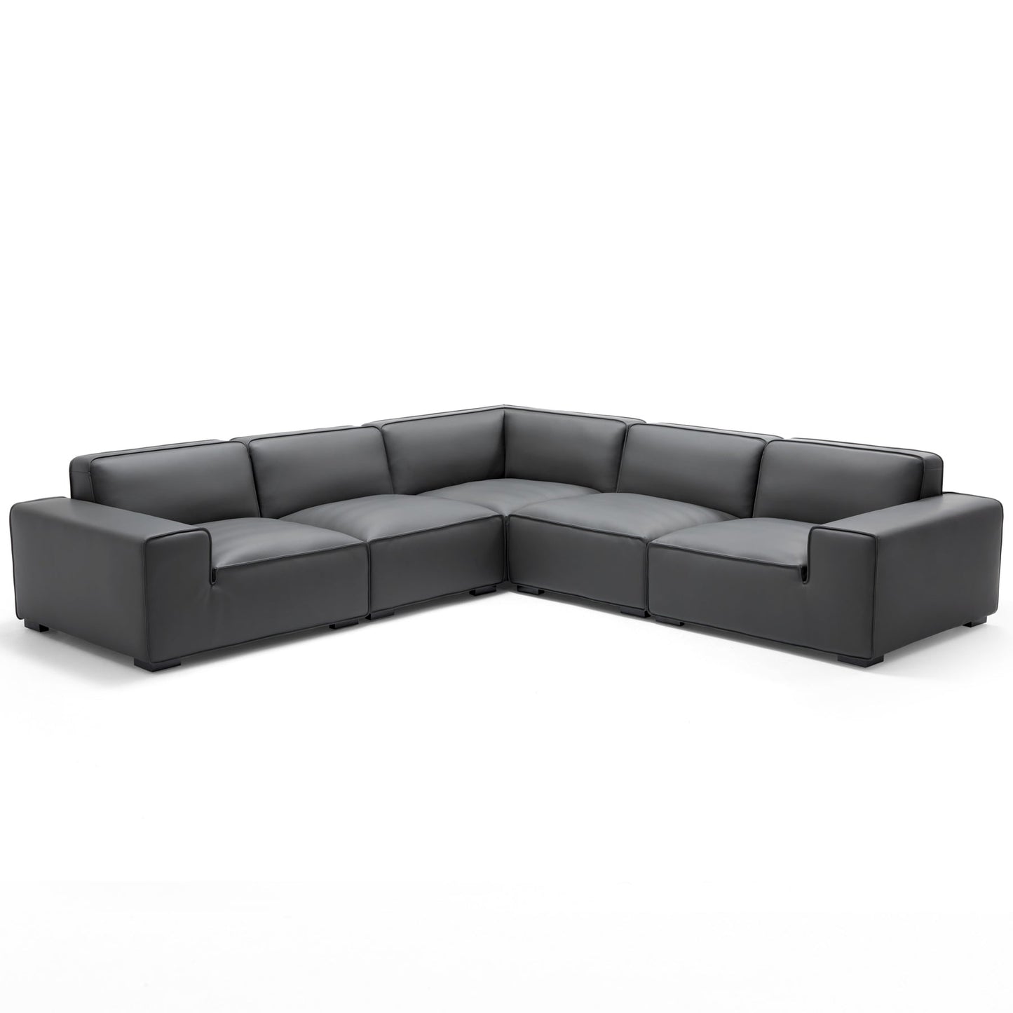 Living room comfortable modular genuine leather corner sofa