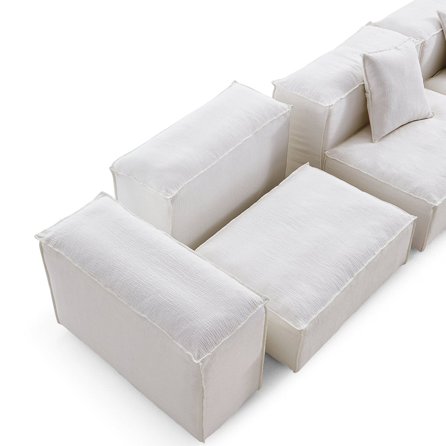Natural Linen Removable Cover 5 Seater Living Room Sofas