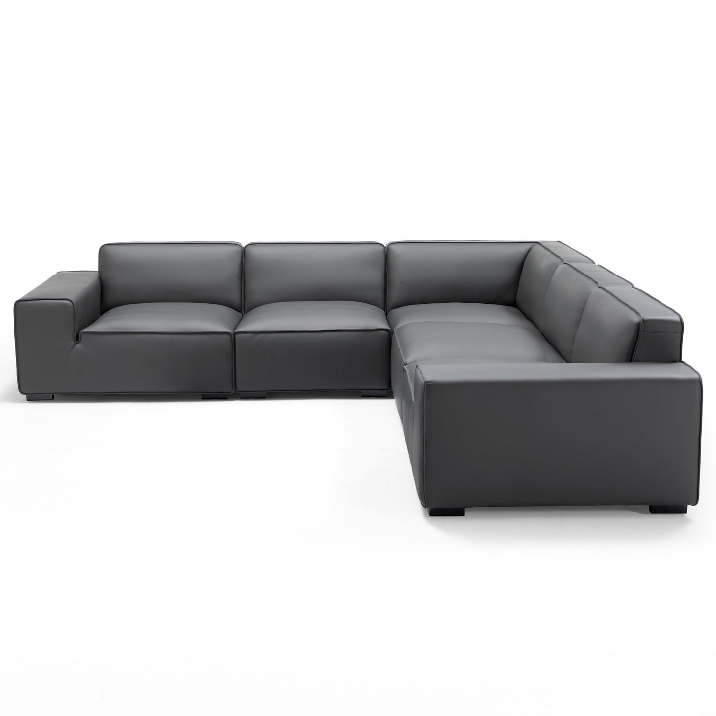 Living room comfortable modular genuine leather corner sofa