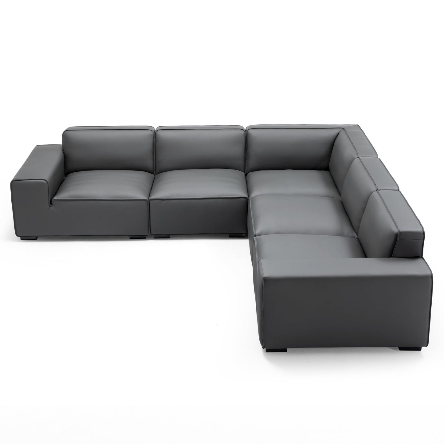 Living room comfortable modular genuine leather corner sofa