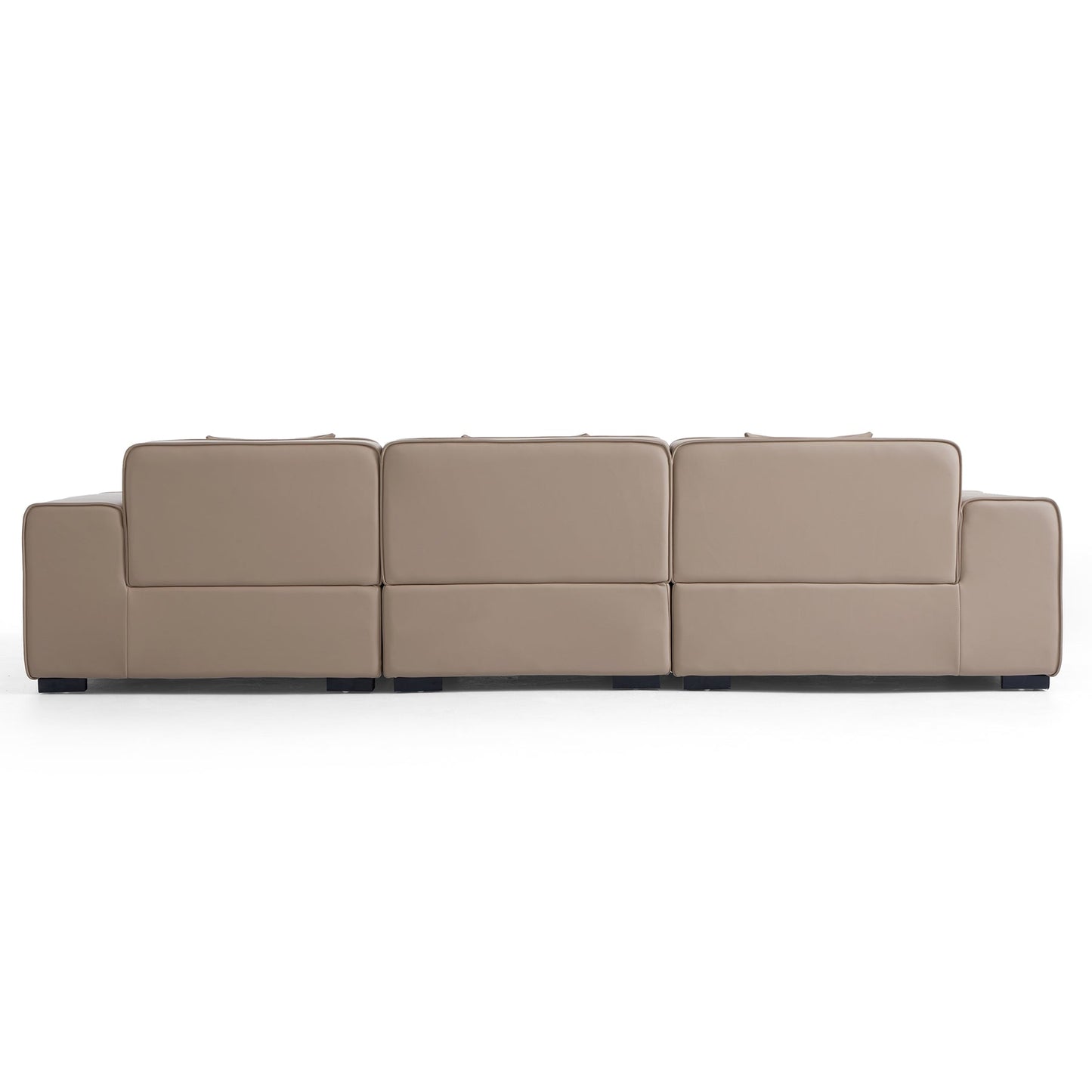 Living Room Modular Large L Shaped Khaki Leather Sofa