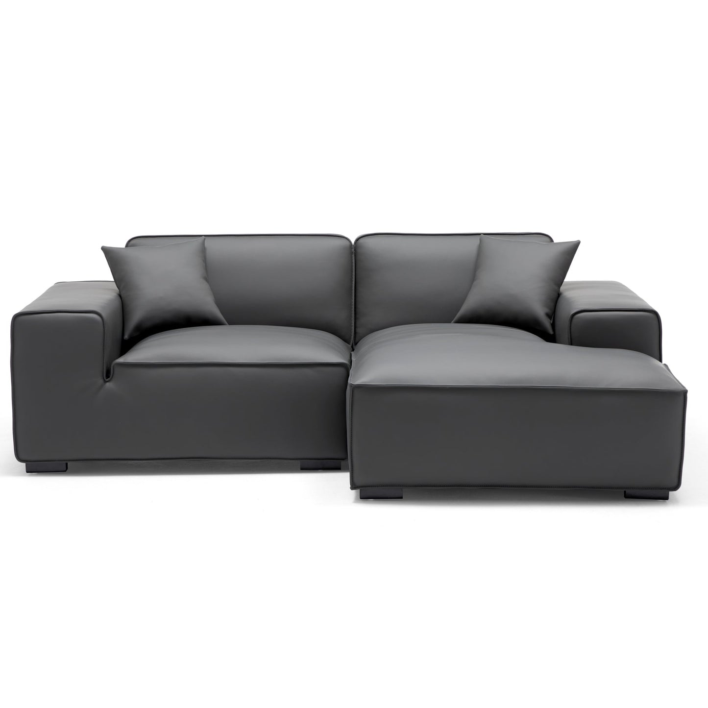 Modern style genuine leather deep seat l shape sectional sofa