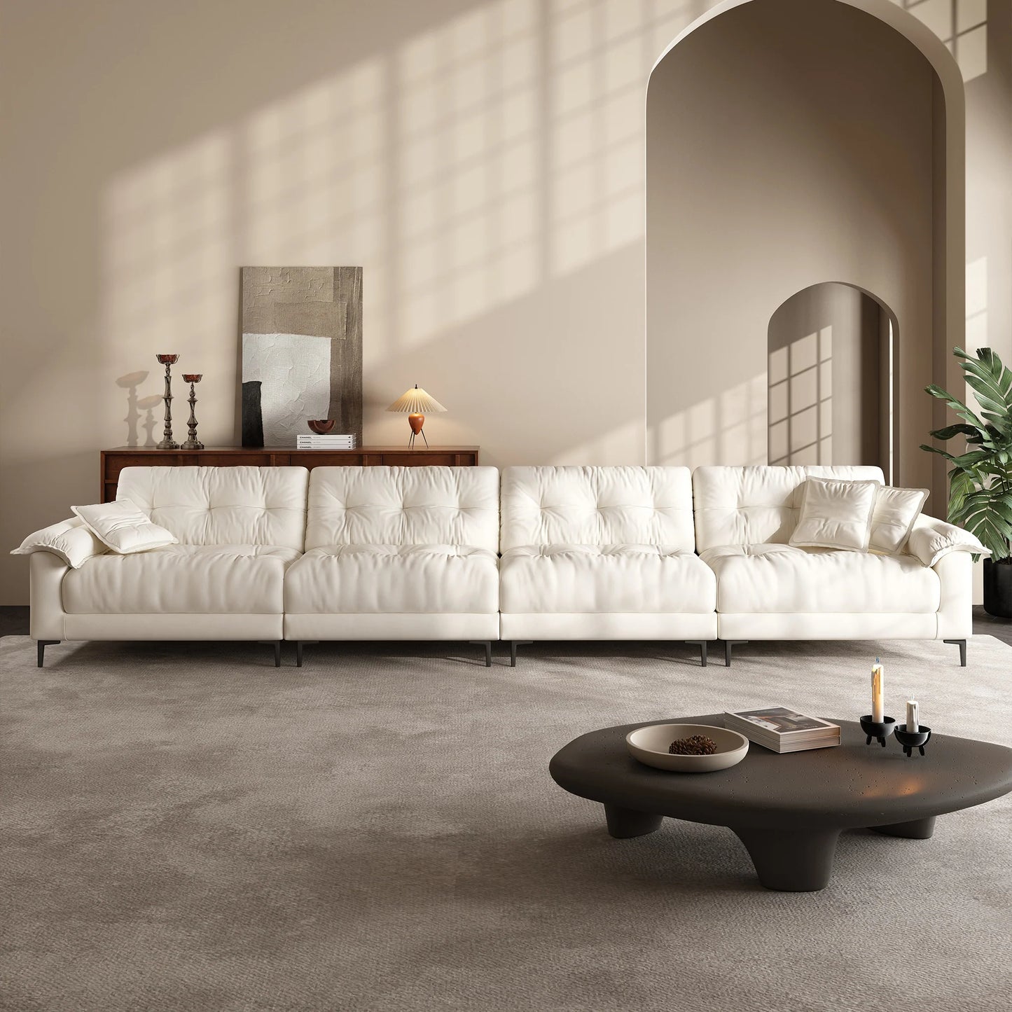Home furniture living room chenille fabric 6 seater sofa