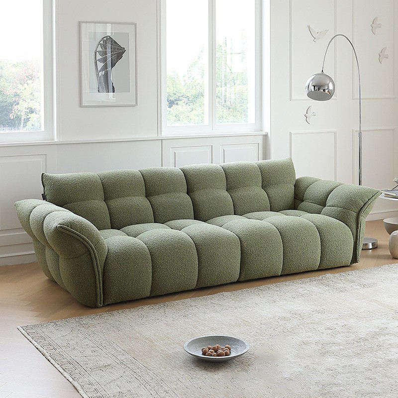 Modern style white fabric 4 seater sofa for home living room apartment