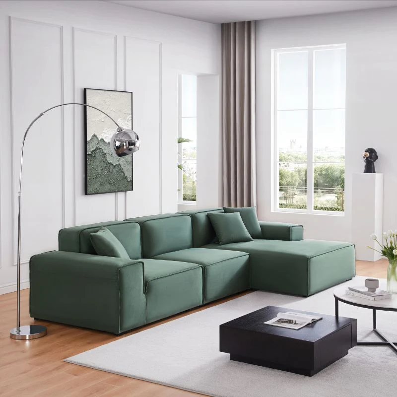 Living Room Green Fabric Sofa