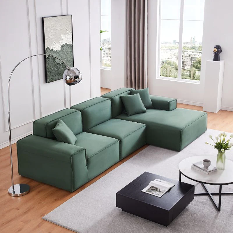 Living Room Green Fabric Sofa