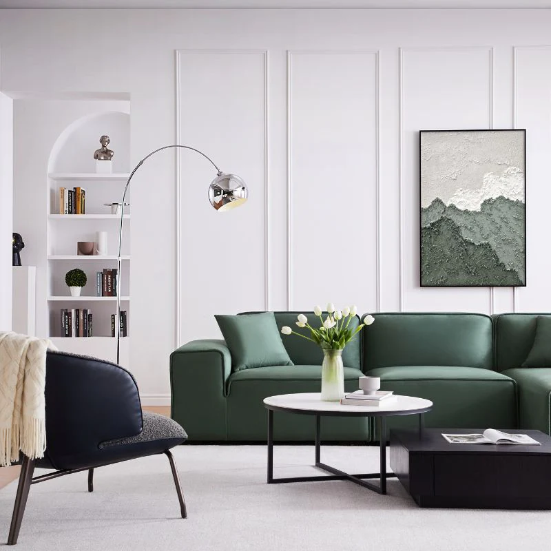Living Room Green Fabric Sofa