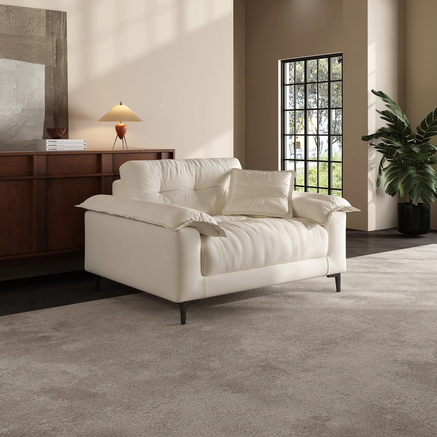 Interior design upholstered living room single seater sofa armchair
