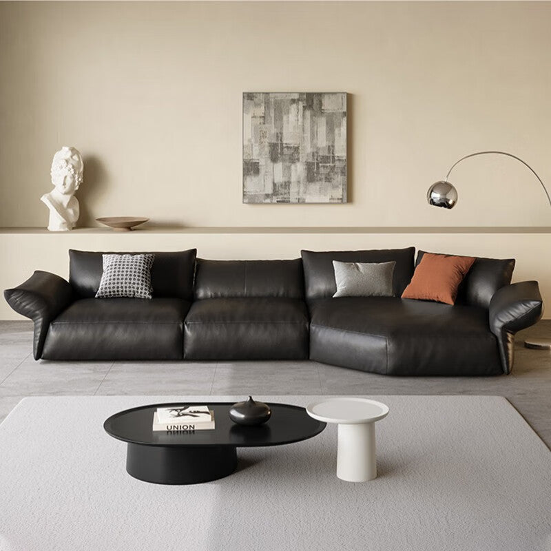 Nappa Leather Petal Shaped Standard Sectional Sofa