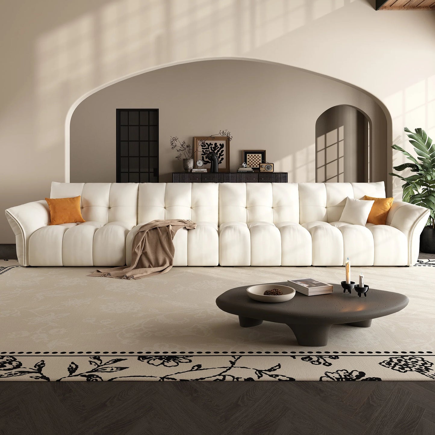 Apartment living room sofa high quality villa luxury modular 6 seater fabric sofa