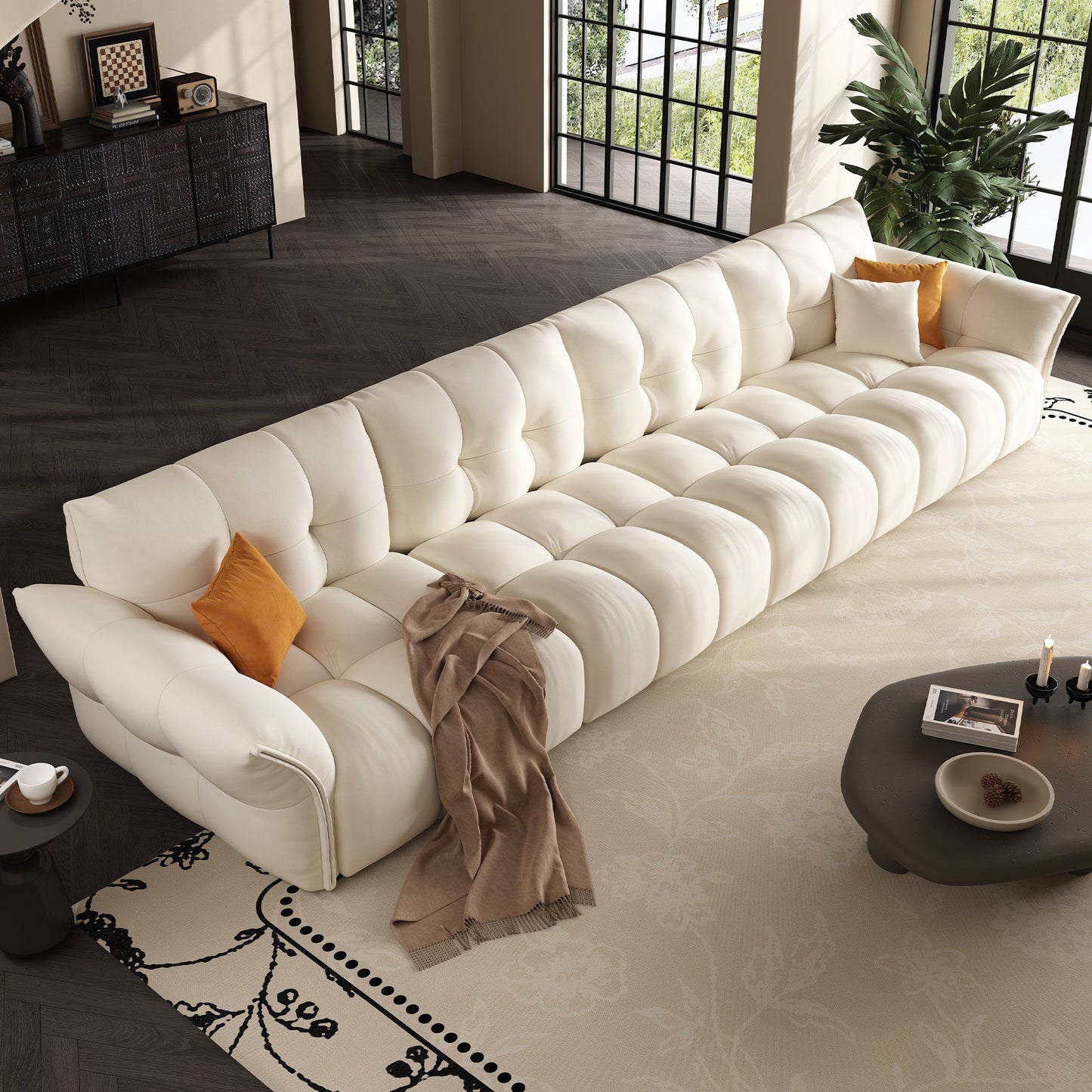 Apartment living room sofa high quality villa luxury modular 6 seater fabric sofa