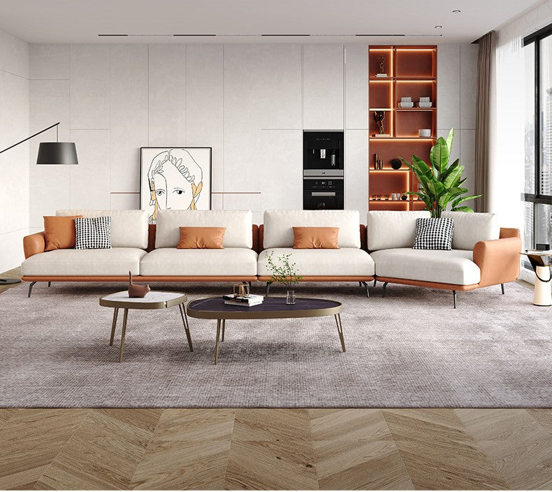 Italian Fabric Sectional Sofa with Chaise