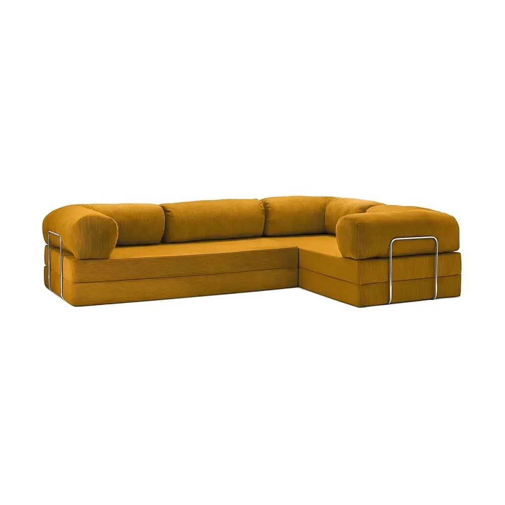 L Shape Modern Design Vacuum Compressed Packing Sofa Bed