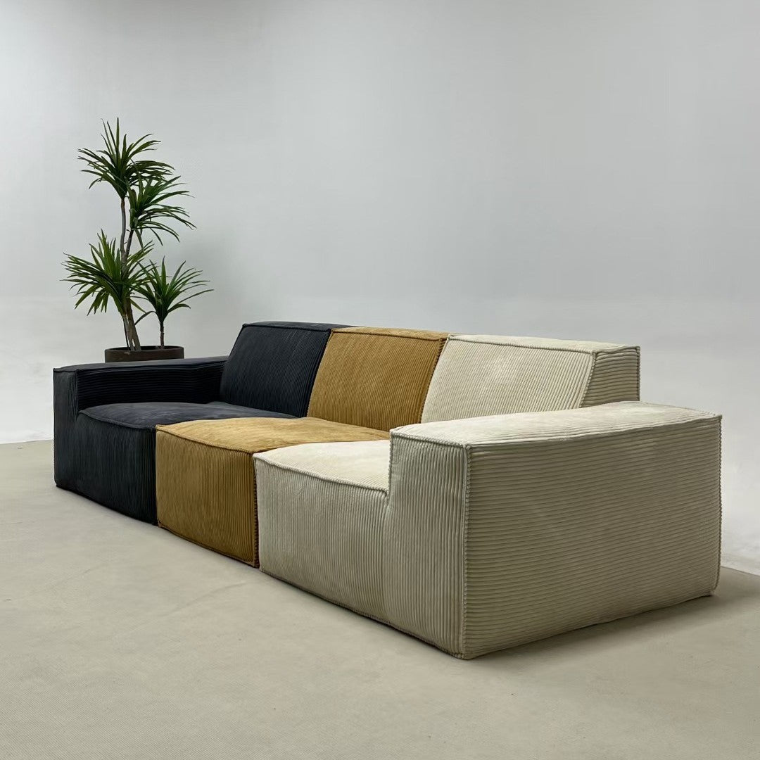 Corduroy Fabric Modular 3 Seater Vacuum Pack Compressed Sofa
