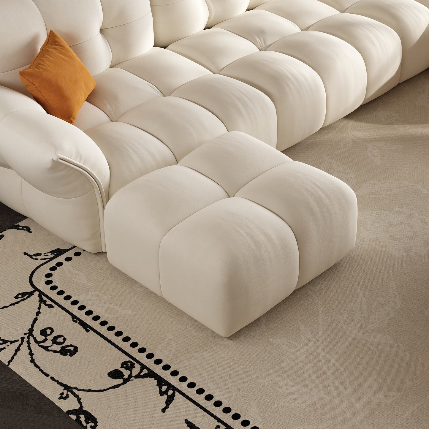 Lifestyle living furniture u shape modular 5 seater sofa with 2 ottomans