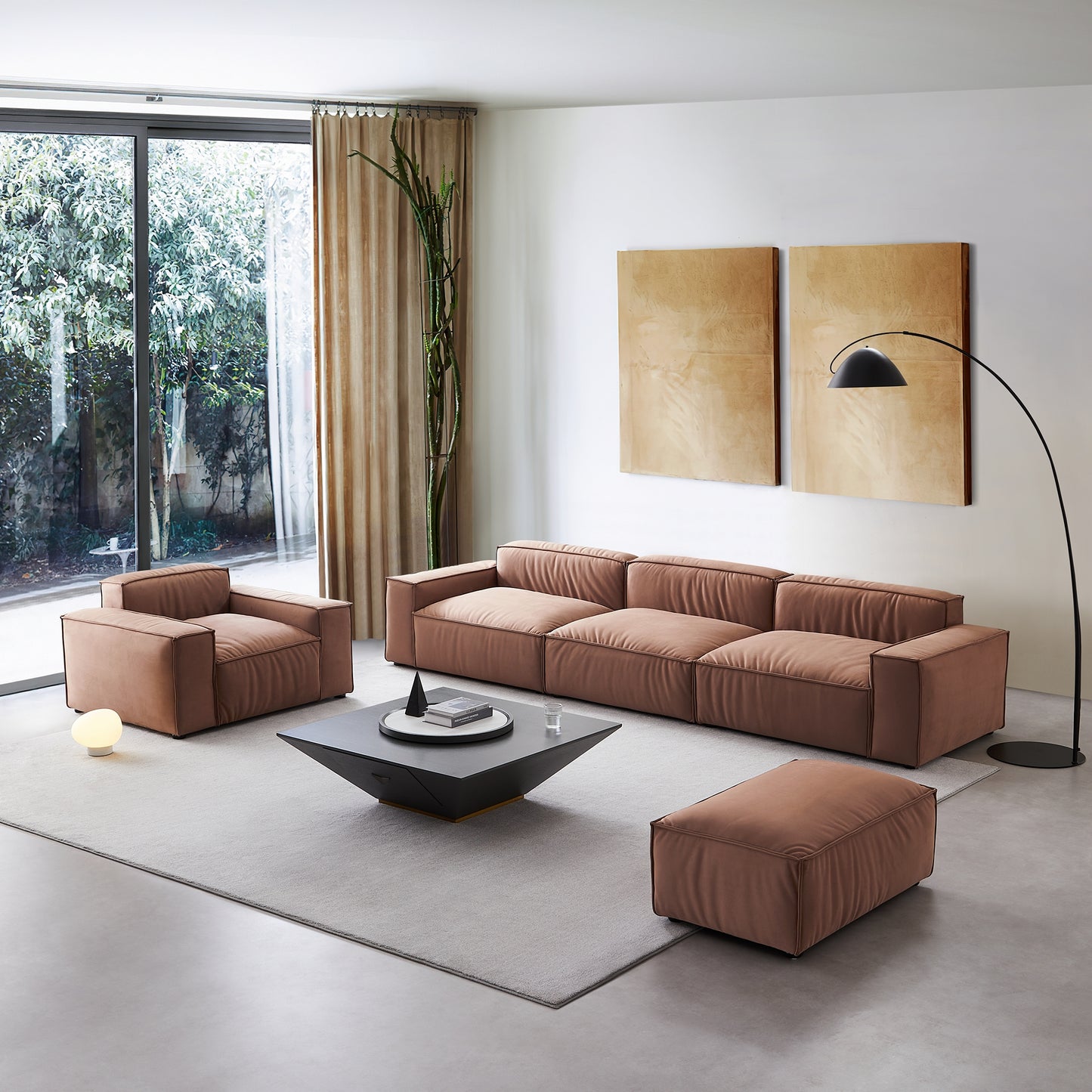 High Density Foam with Matt Fabric & Soft Feather Sofa Set