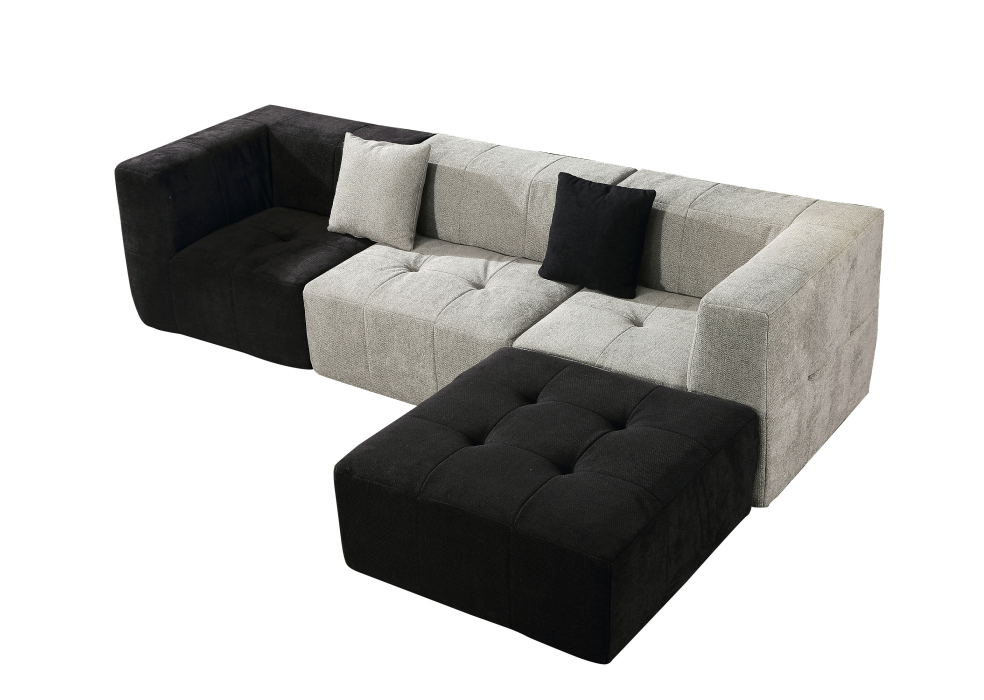 Compressed Foam Boucle Vacuum Sealed Package Modular Sofa