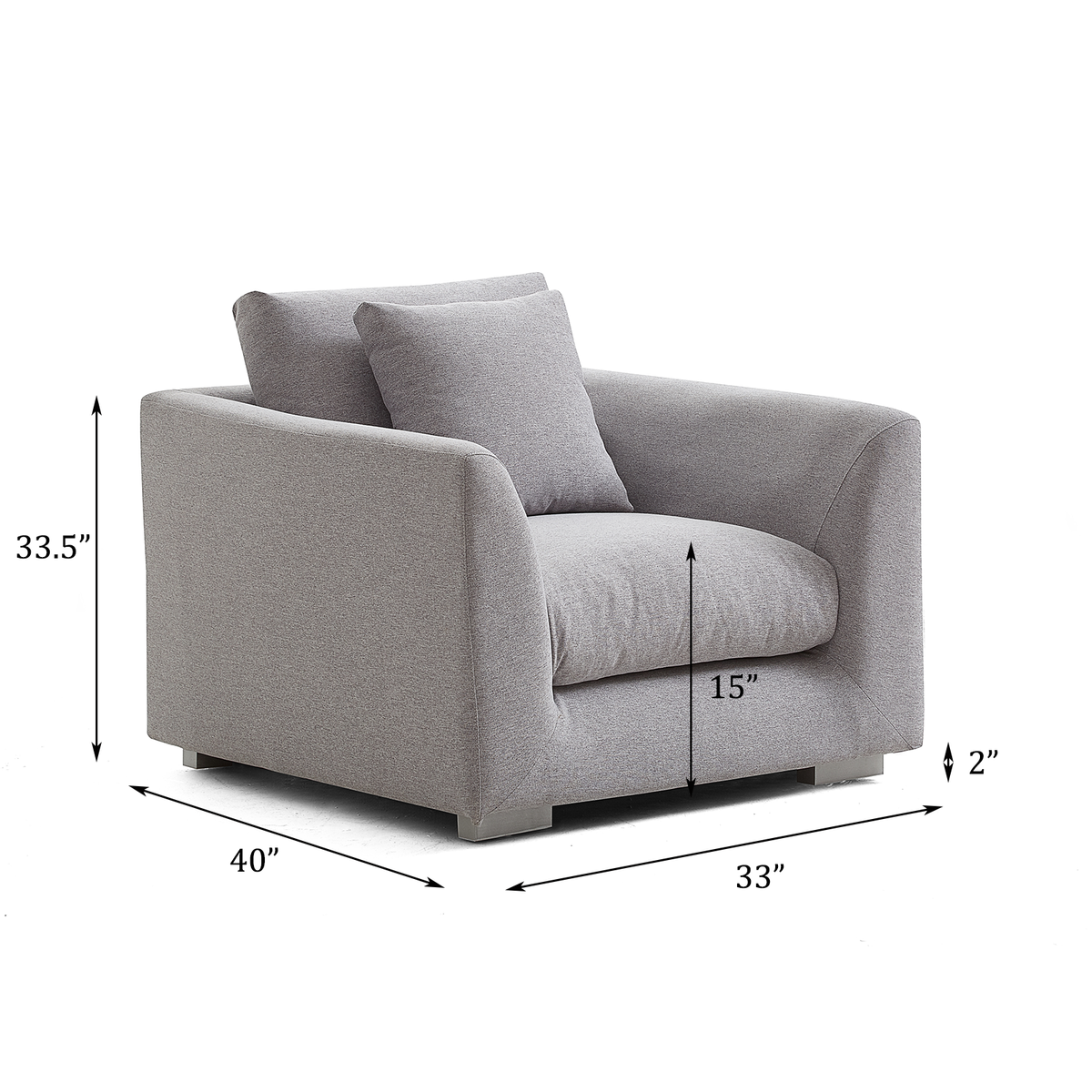 Aalto Fresh Light Grey Upholstered Fabric Armchair