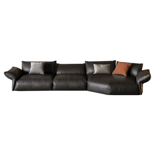 Nappa Leather Petal Shaped Standard Sectional Sofa
