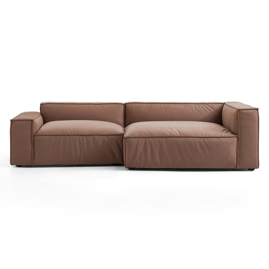Modern Modular Matt Fabric Left-Right Chaise Lounge Sofa