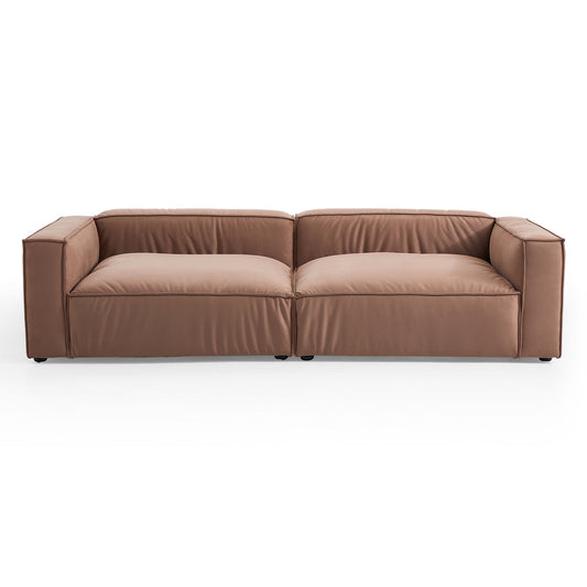 Wooden Frame Matt Fabric 4-Seater Double Chaise Sofa Bed