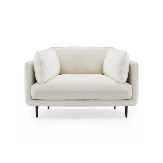Cozy feather white silicone leather armchair single sofa