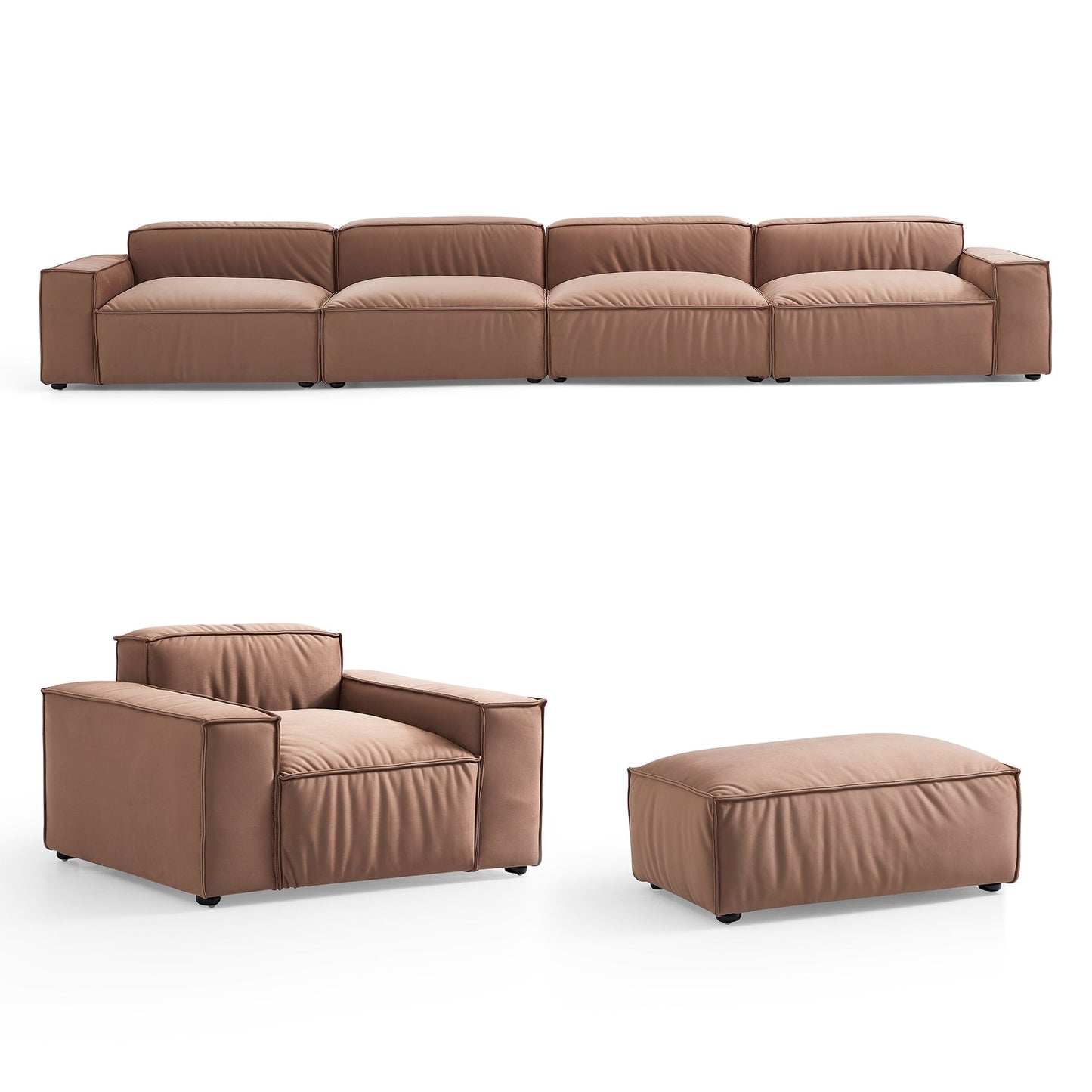 High Density Foam with Matt Fabric & Soft Feather Sofa Set