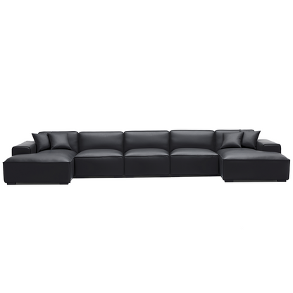 Italian style genuine leather U shape sofa
